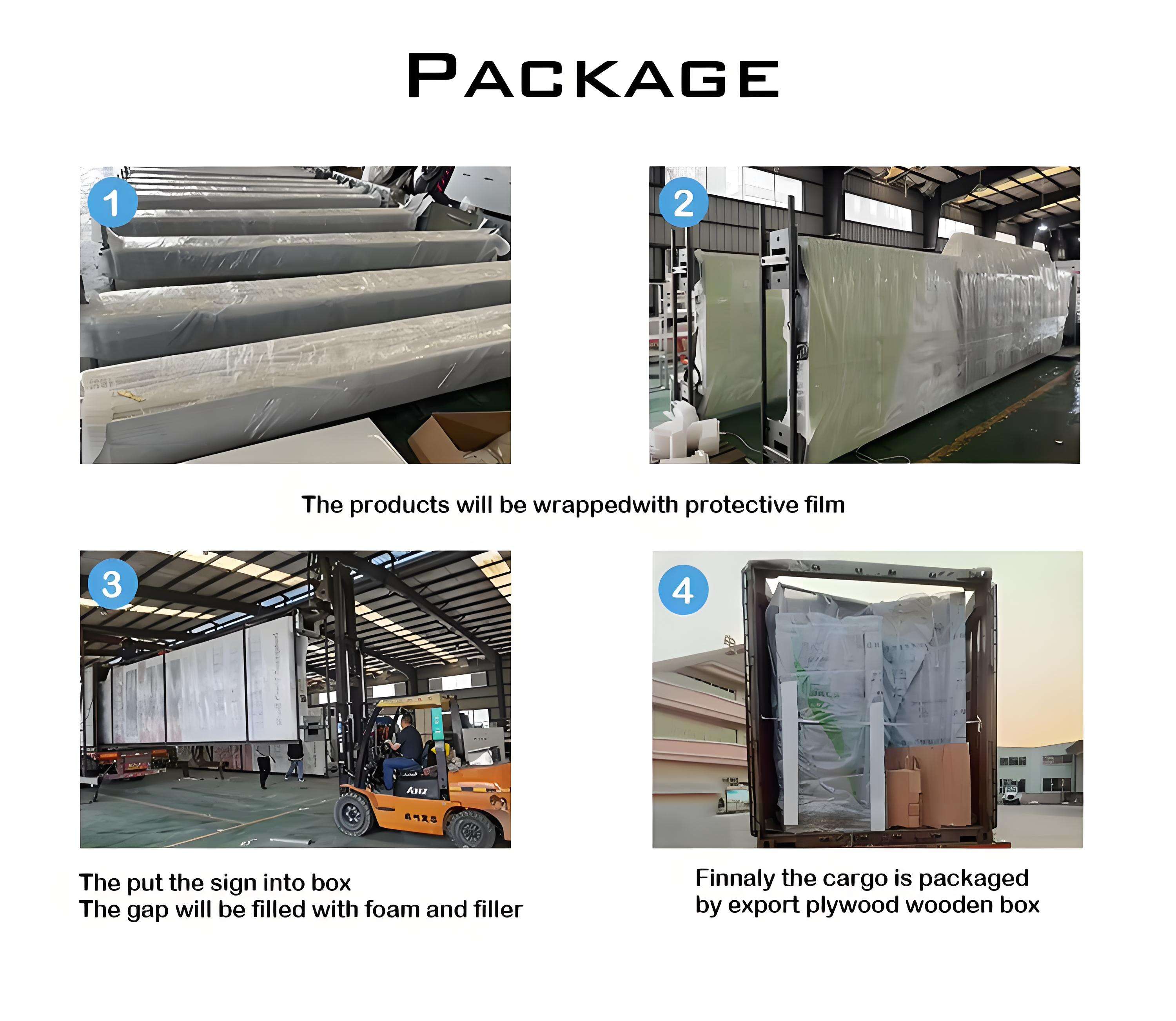Export standard plywood wooden crate packaging ensuring safe delivery of LED pylon signs