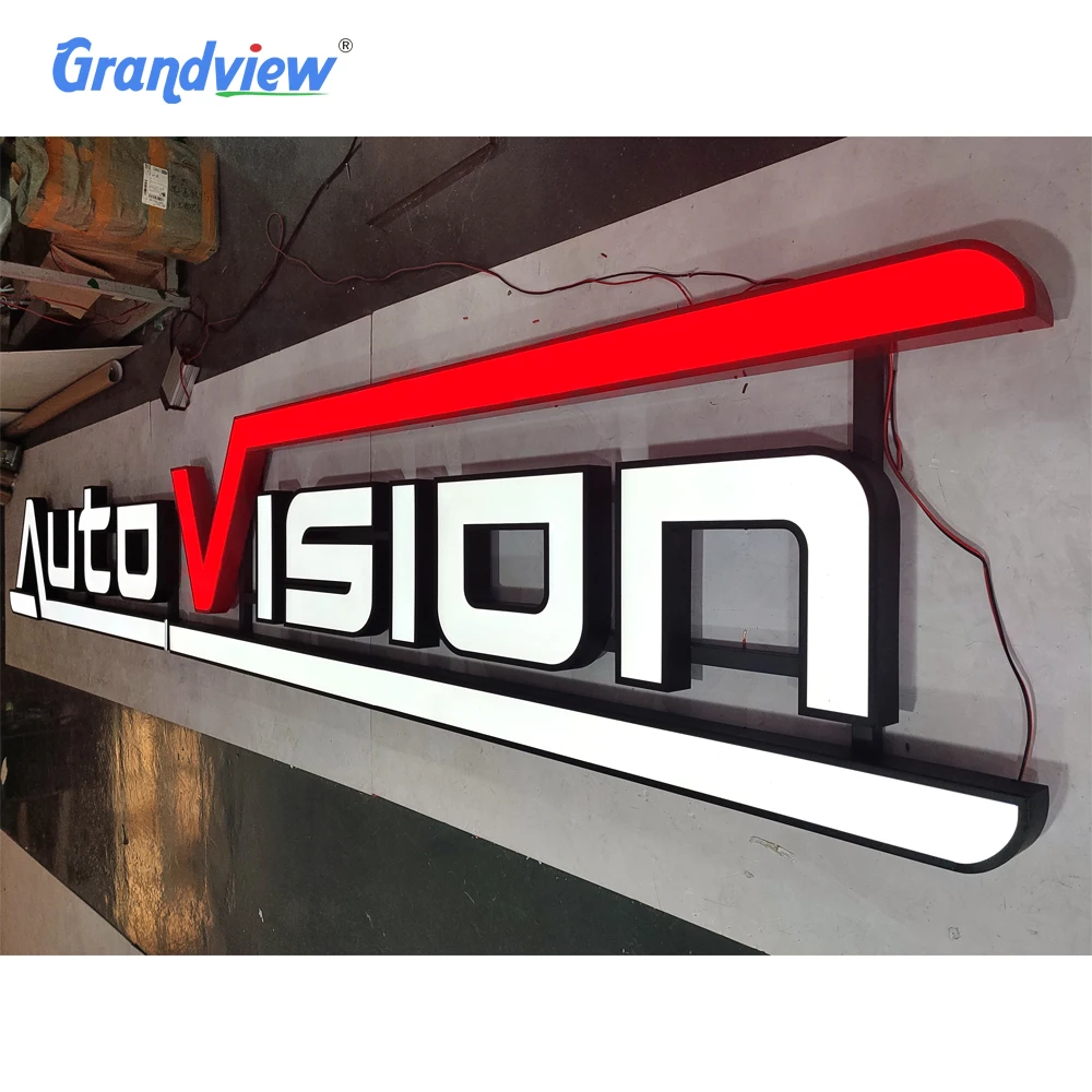 Custom Dongfeng illuminated car logo and 3D acrylic letter sign manufactured by Grandview factory