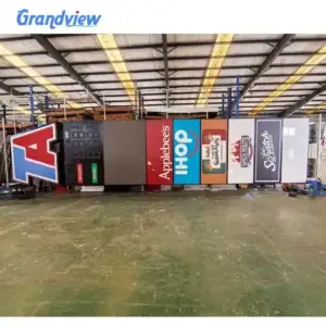 Custom shopping center pylon sign factory project featuring Applebee's and IHOP illuminated tenant panels