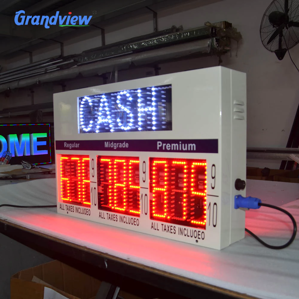 Illuminated LED gas pump toppers night view testing