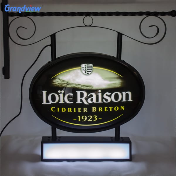 Custom wall mounted led double side light box sign round shape blank outdoor light box signs - Image 3