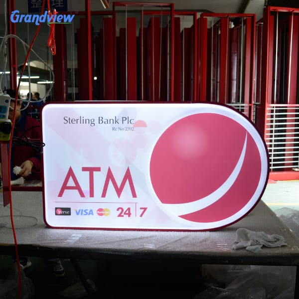 Custom wall mounted led double side light box sign round shape blank outdoor light box signs - Image 4