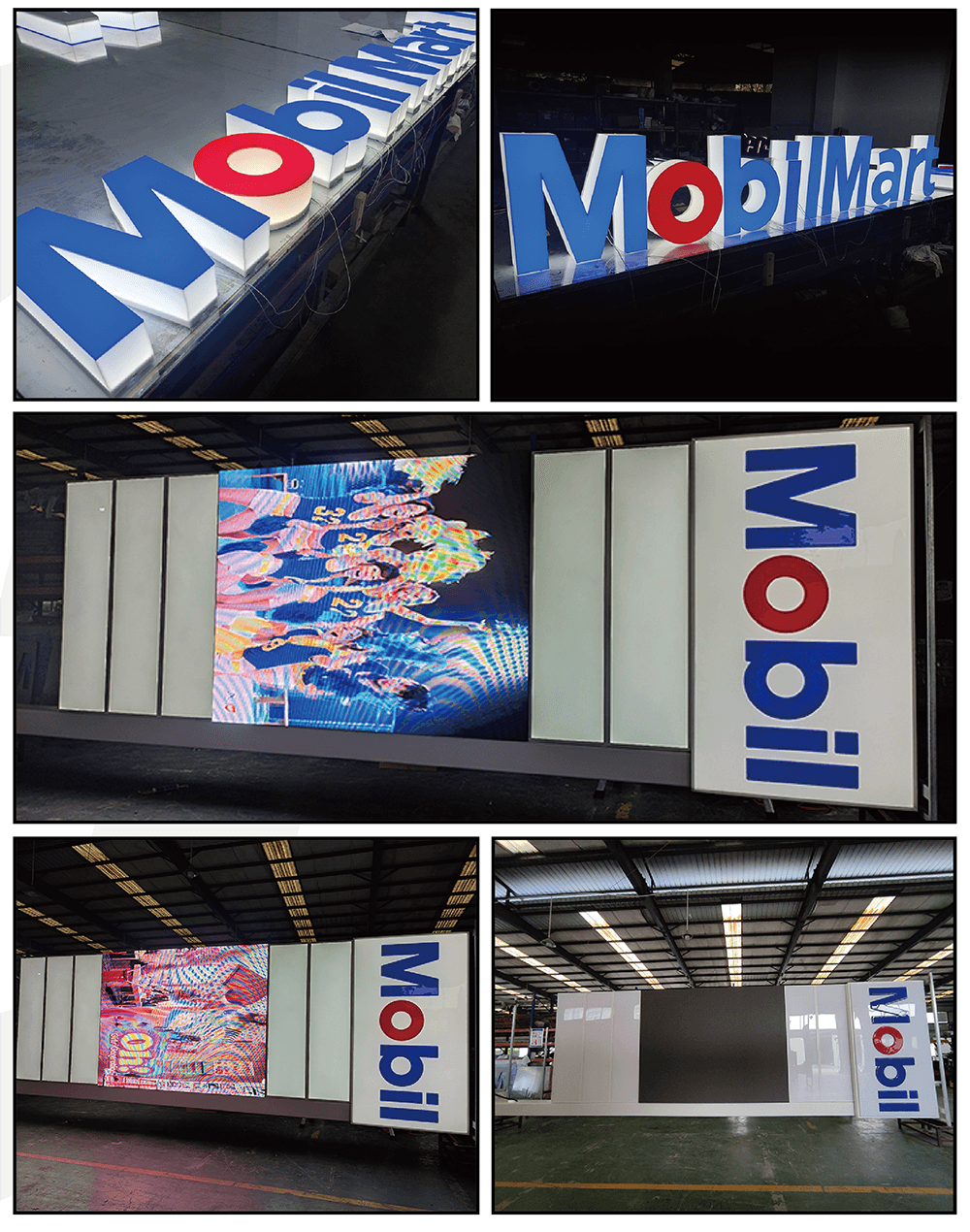 Manufacturing 3D illuminated channel letters for Mobil Mart convenience store shopfront