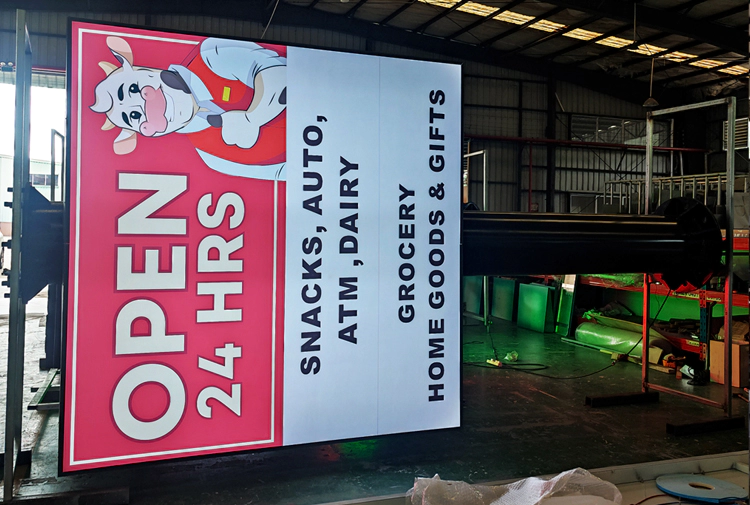 LED gas price changer modules displaying Unleaded and Diesel prices