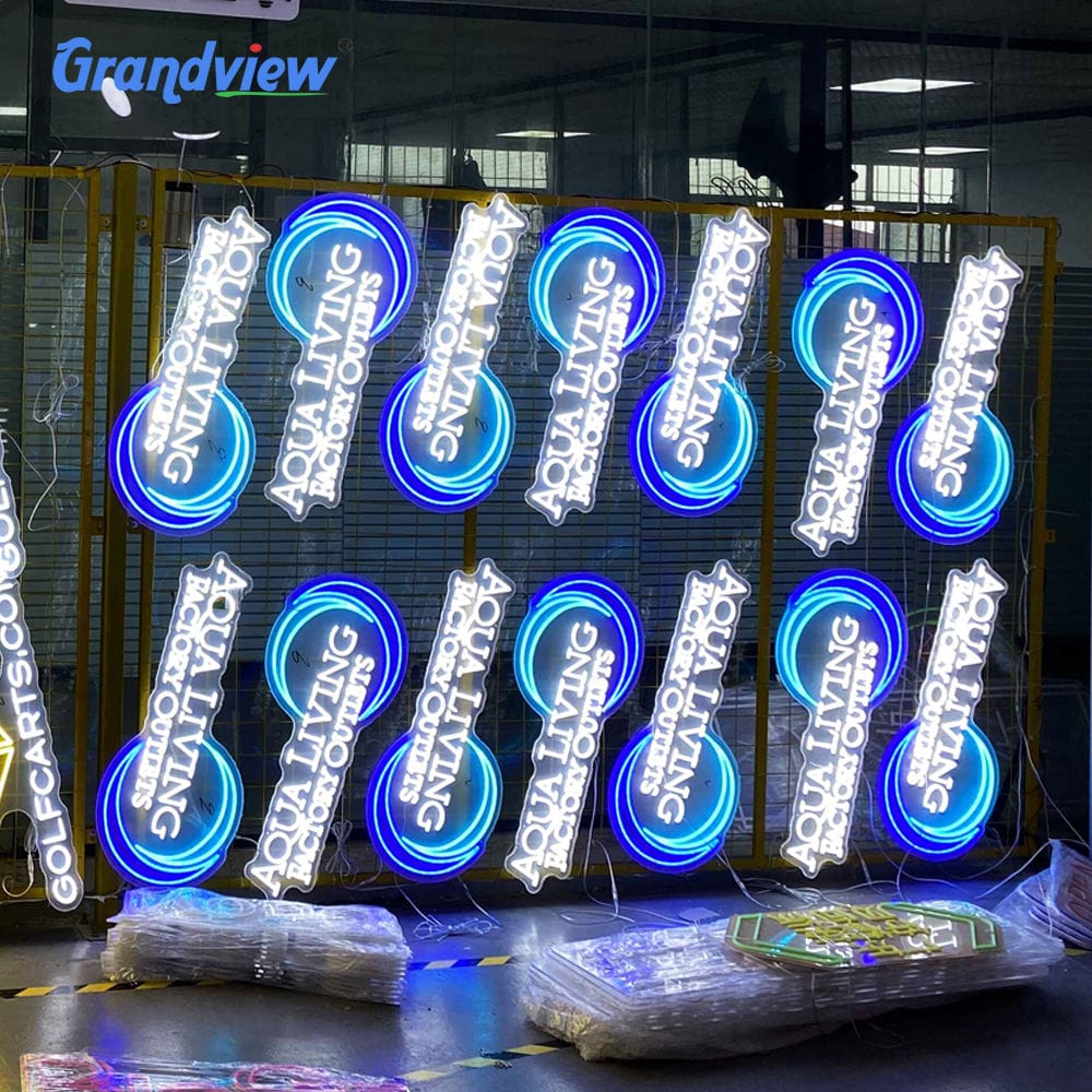 Mass production of IP67 waterproof outdoor LED neon signs for Aqua Living factory outlets