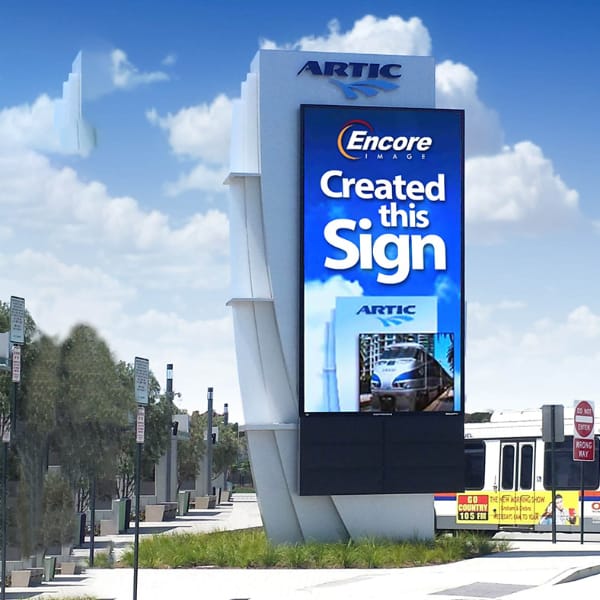 Commercial signage solutions example for pylon signs