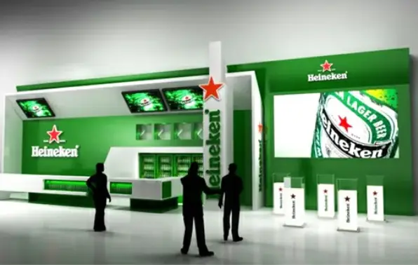 Custom bar signage illuminated round light box for Heineken manufactured