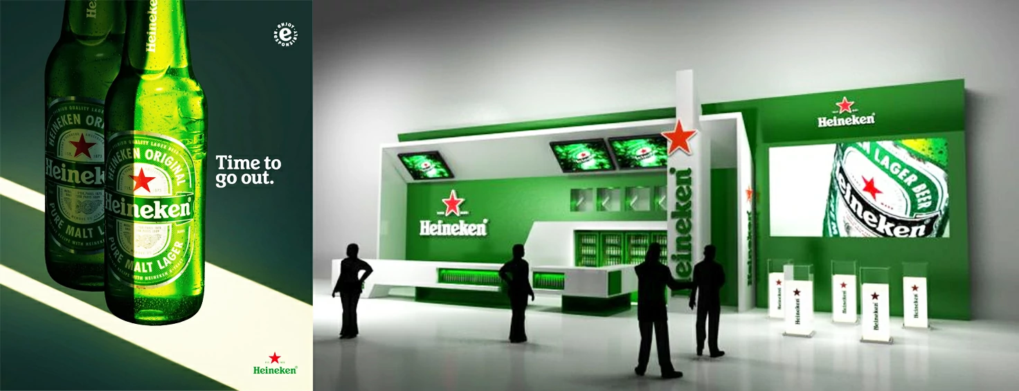 Heineken brand concept design for custom bar signage display
