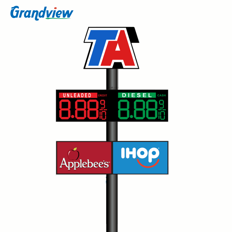 Custom Outdoor Pole Sign for Gas Stations & Retail | Heavy-Duty Monopole Structure - Image 4