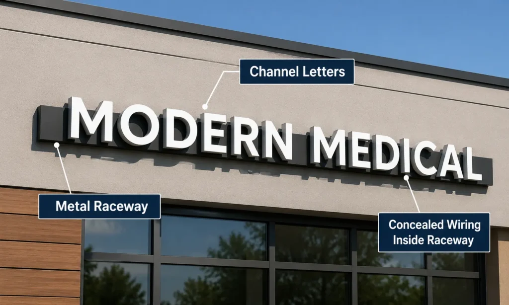 Raceway-Mounted Channel Letters