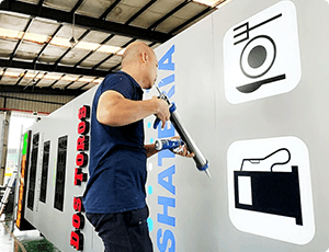 Custom sign fabrication detail
